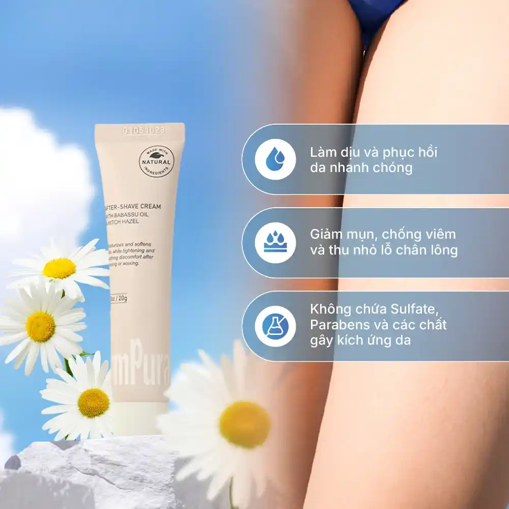 Kem dưỡng sau cạo/wax lông vùng kín empura