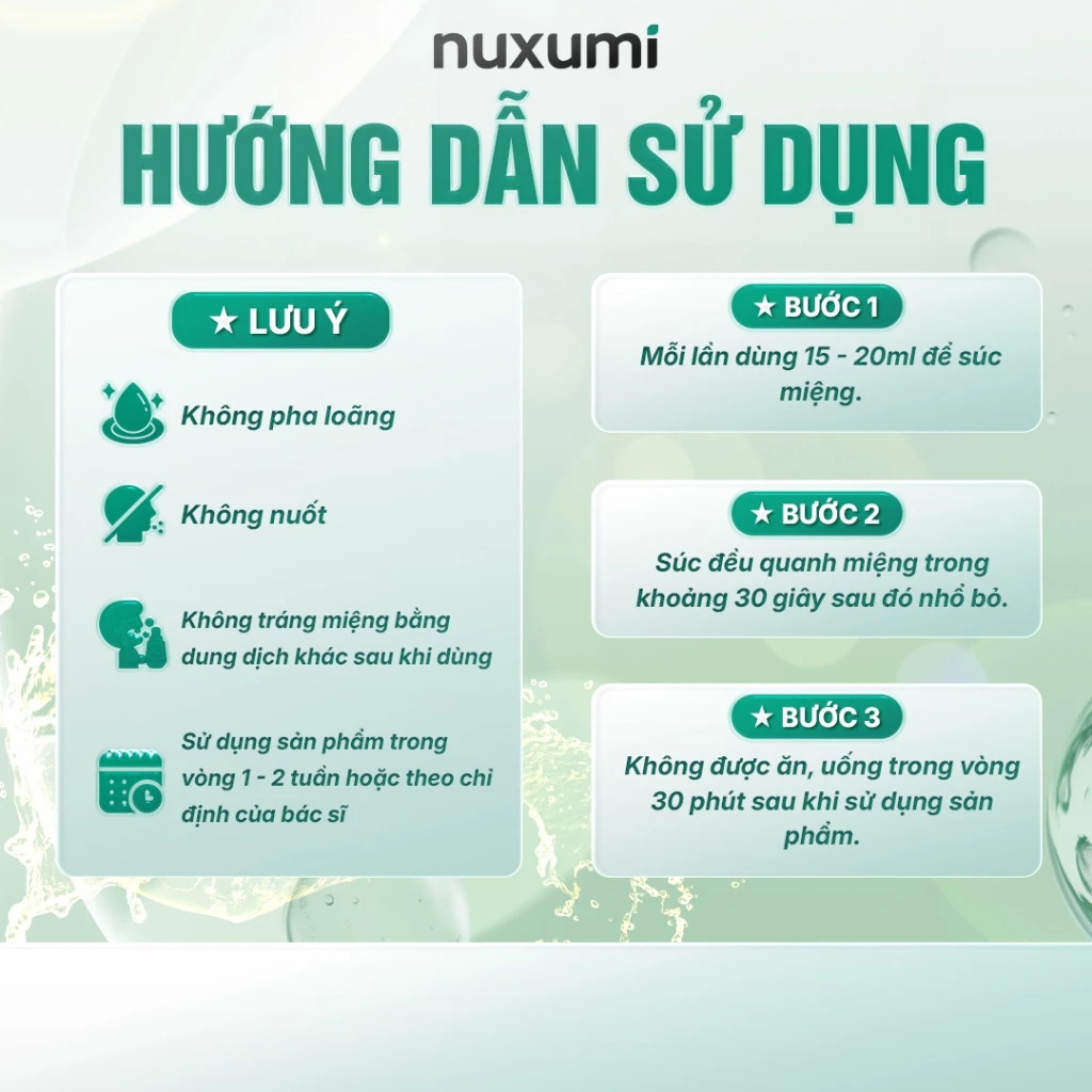 Nuxumi Nước Súc Miệng Chlorhexidin 0.12% 280ml - Giảm Lây Lan Cúm, Hôi Miệng - ảnh phụ 3