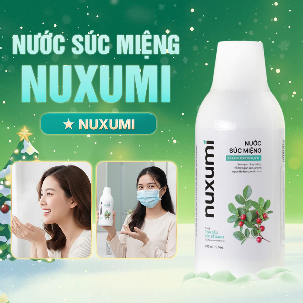 Nuxumi Nước Súc Miệng Chlorhexidin 0.12% 280ml - Giảm Lây Lan Cúm, Hôi Miệng - ảnh phụ 4
